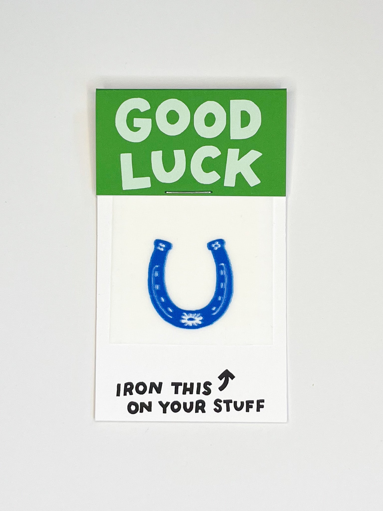 Good Luck Horseshoe L'il Something Iron-On Card