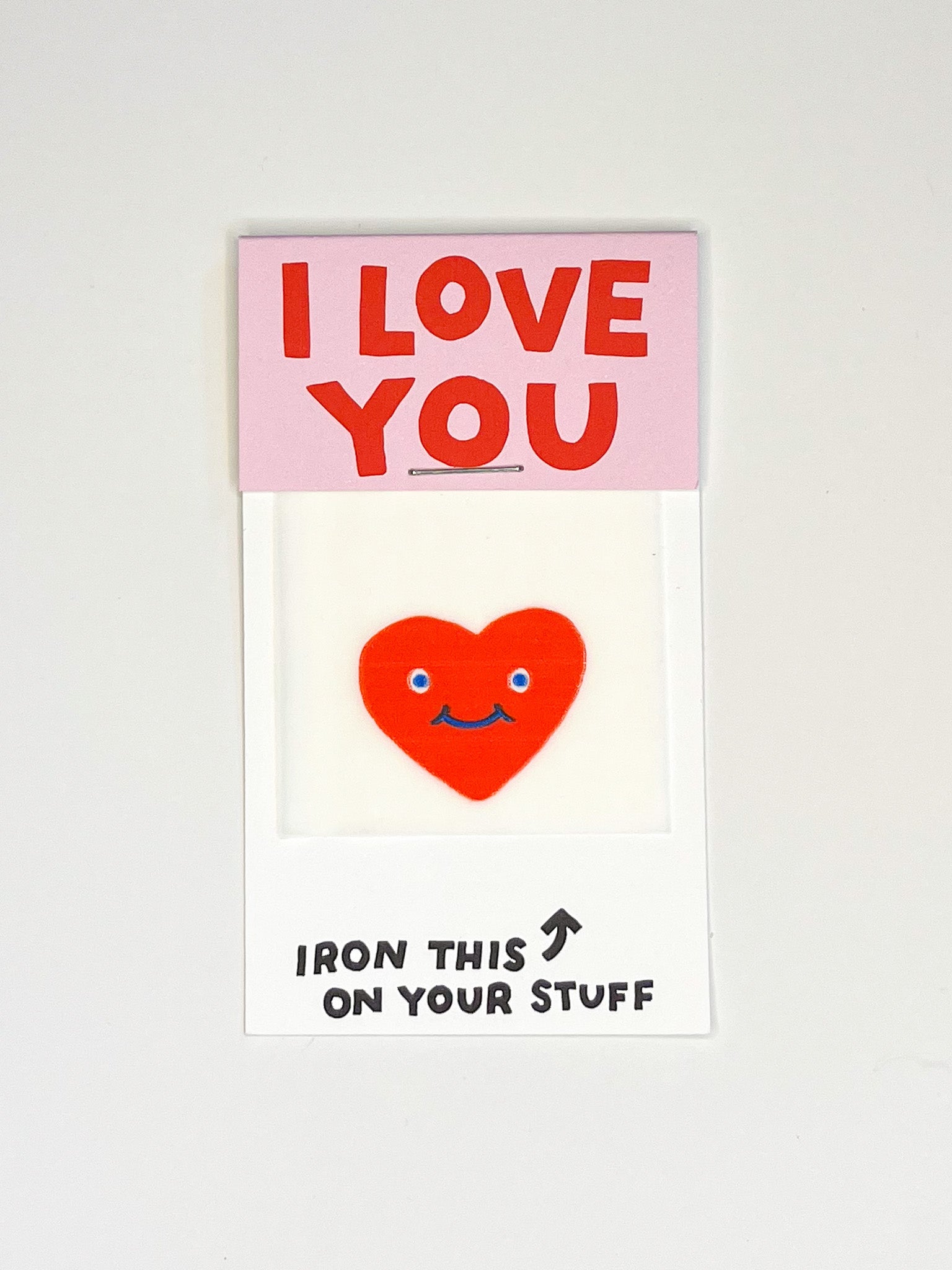 I Love You Heart Face L'il Something Iron-On Card