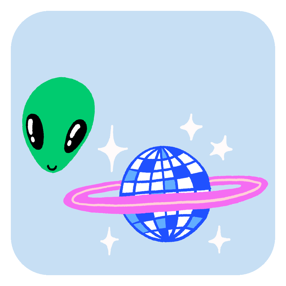 Alien Disco Buddies Iron On