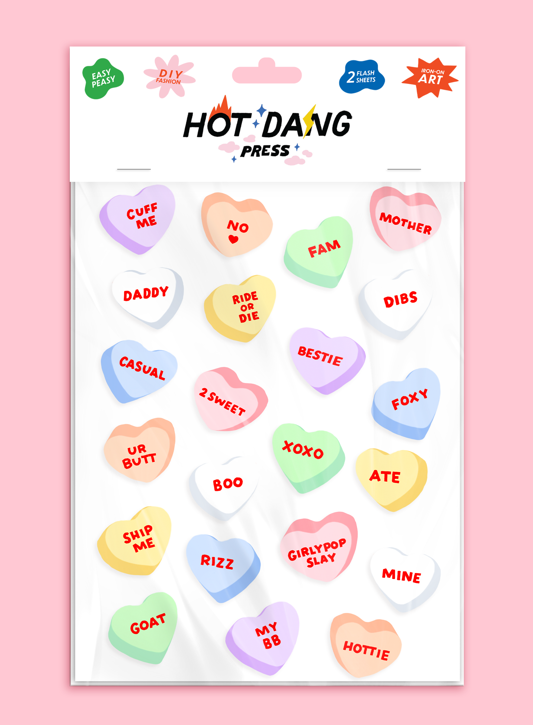 Conversation Hearts Sheet Set