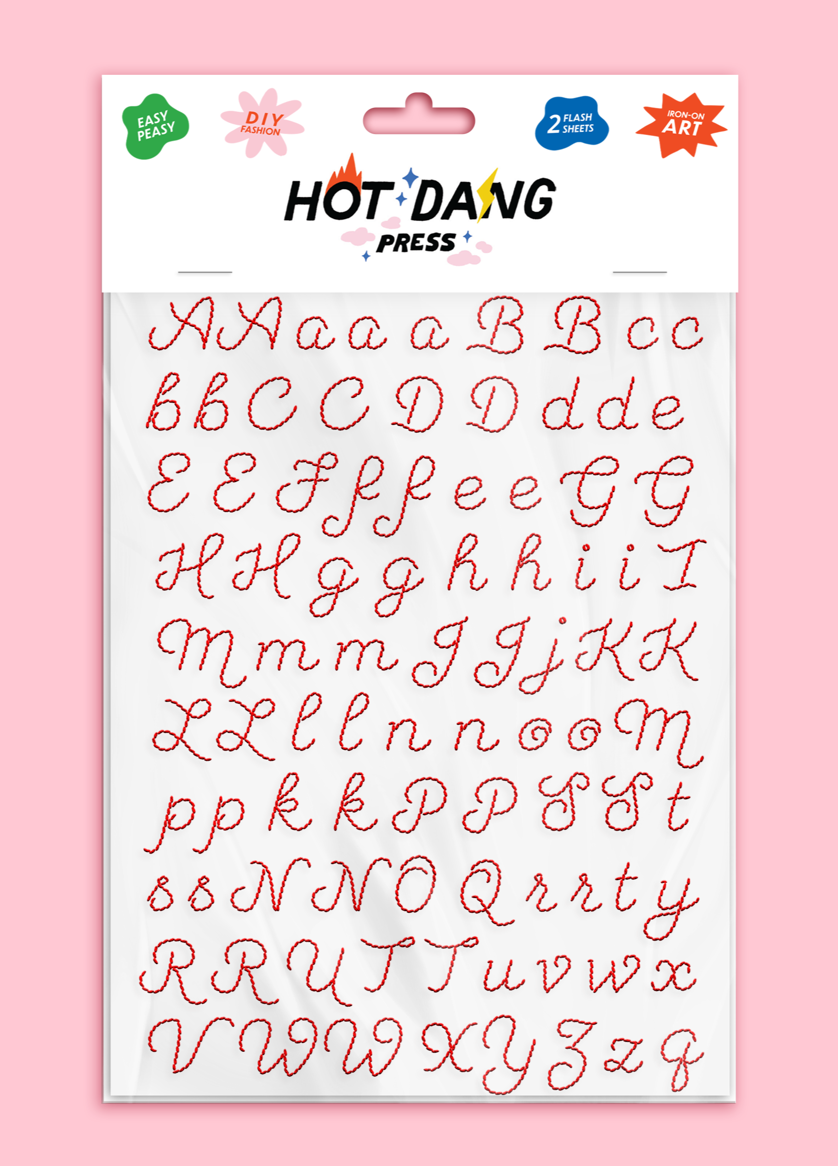 Embroidery Alphabet Red Sheet Set