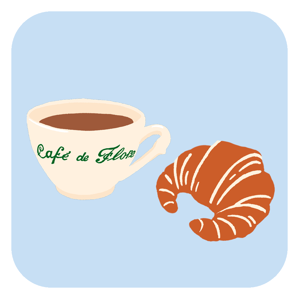 Parisian Breakfast Buddies Iron On