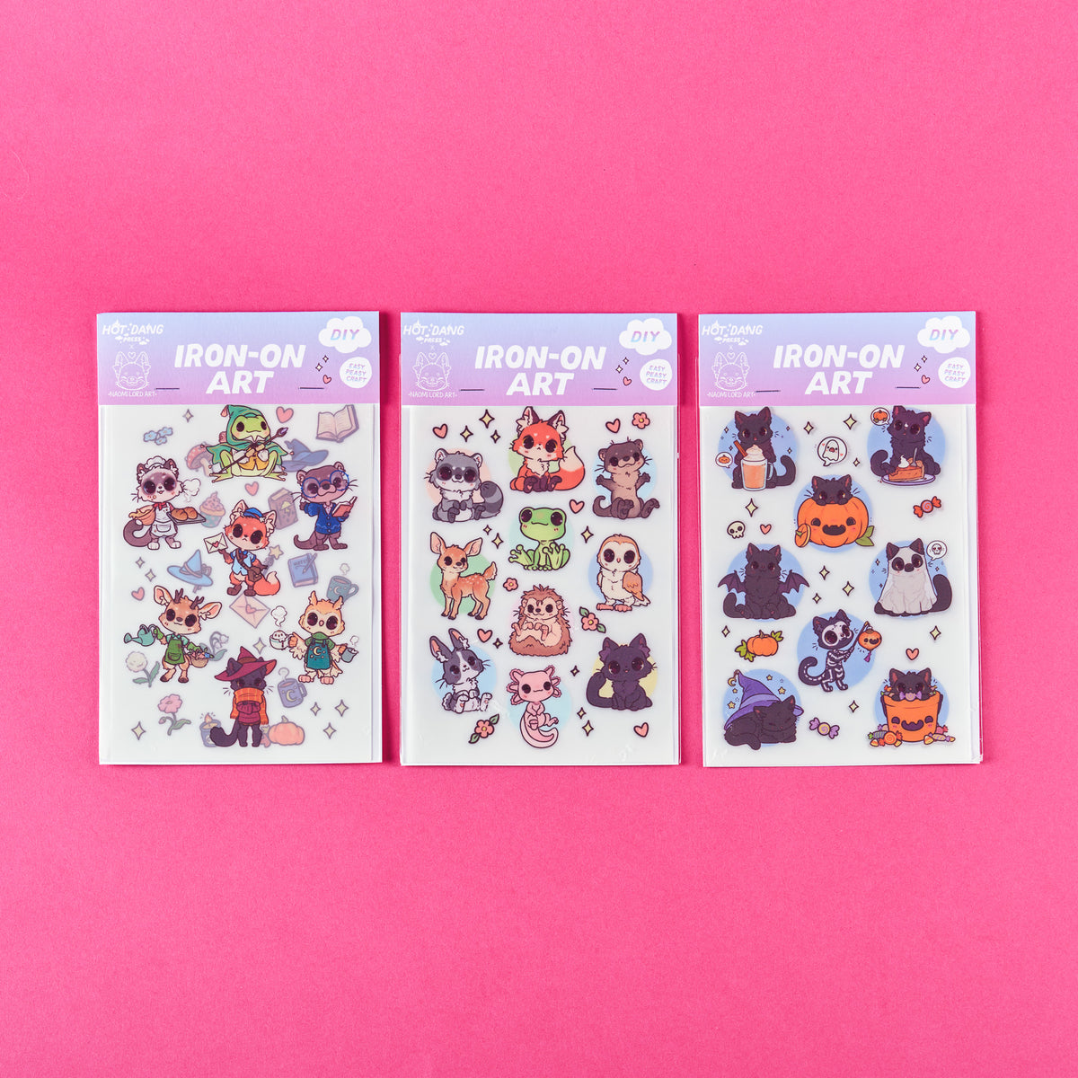 kawaii illustration patches, chibi animals, fox, axolotl, owl, frog, otter, raccoon, deer, rabbit, cat, hedgehog