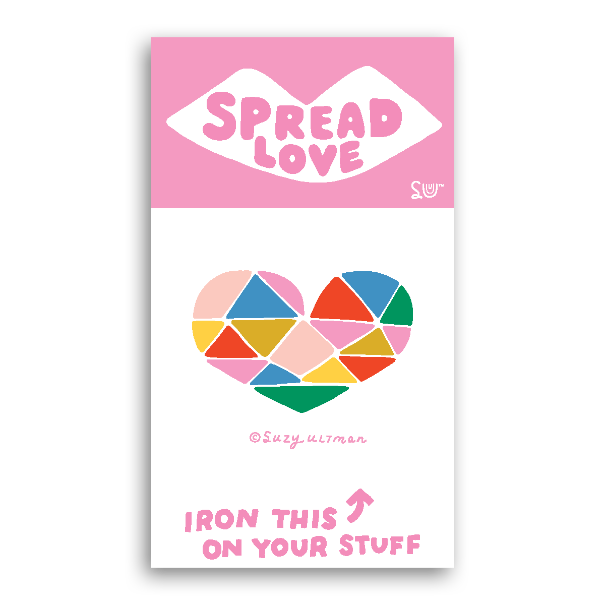 HDP x Suzy Ultman Rainbow Heart L'il Something Iron-On Card