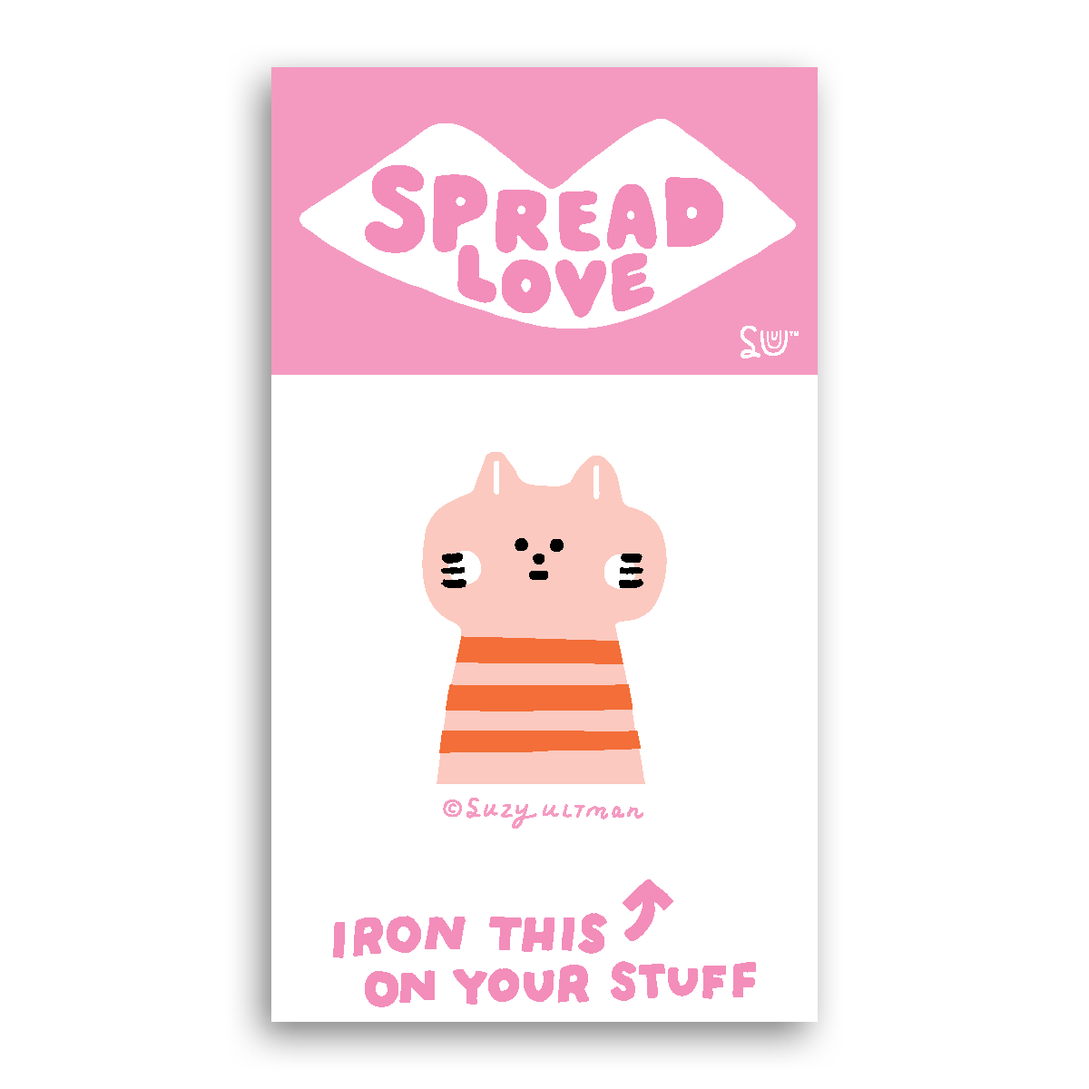 HDP x Suzy Ultman Cat in Stripes L'il Something Iron-On Card