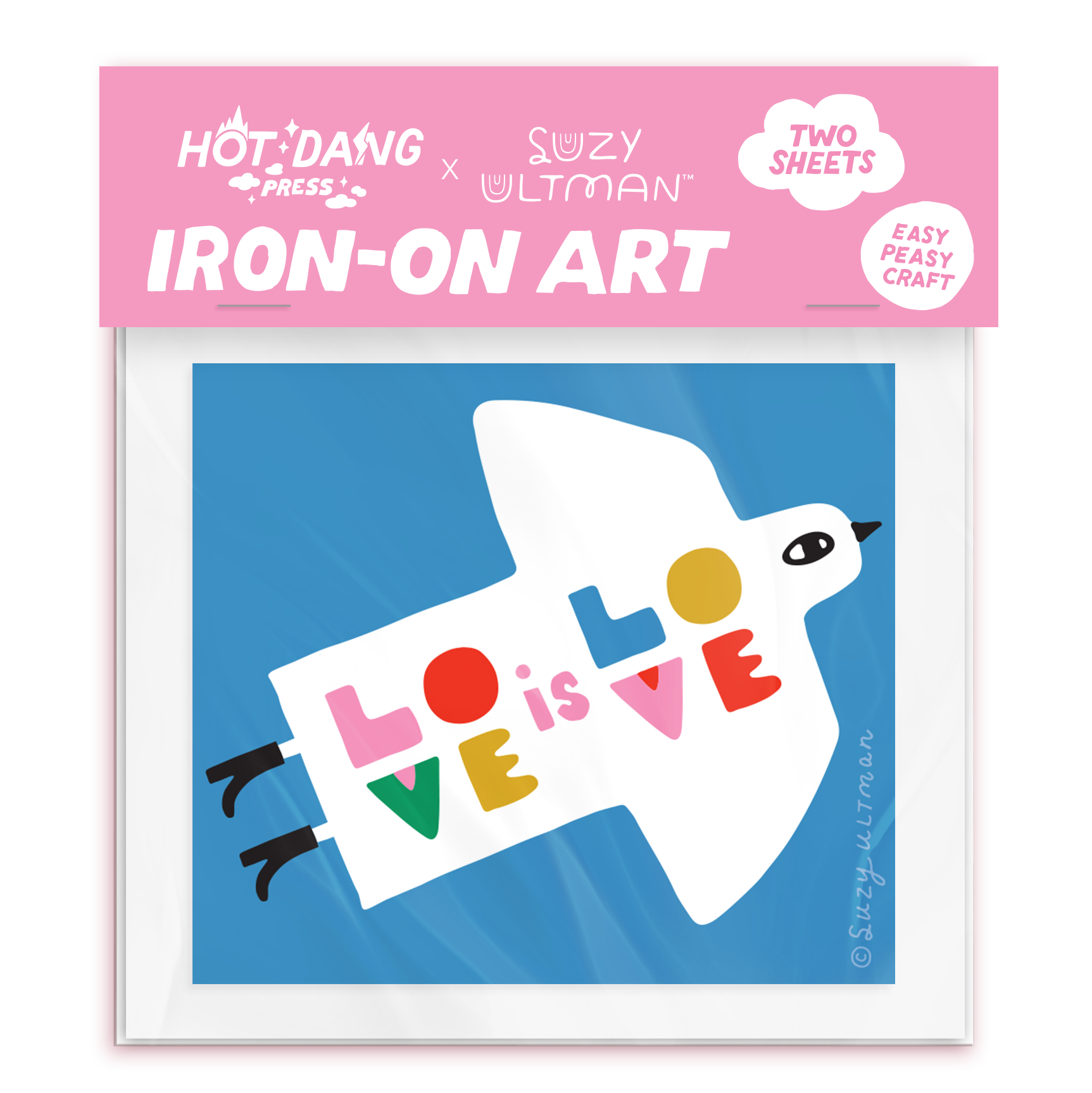 HDP x Suzy Ultman Love is Love Dove Buddy Iron-On