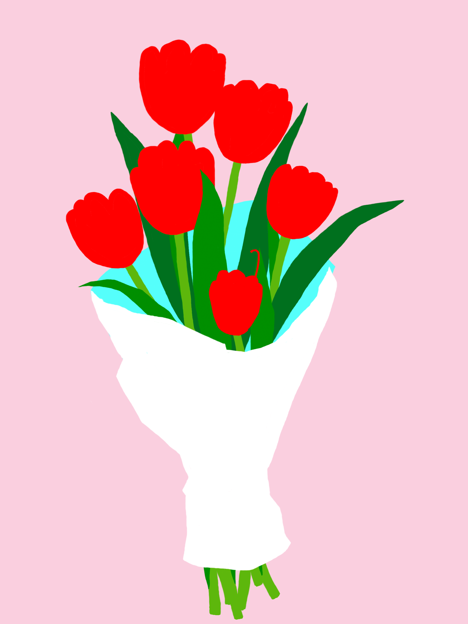 One Big Iron-On Tulips