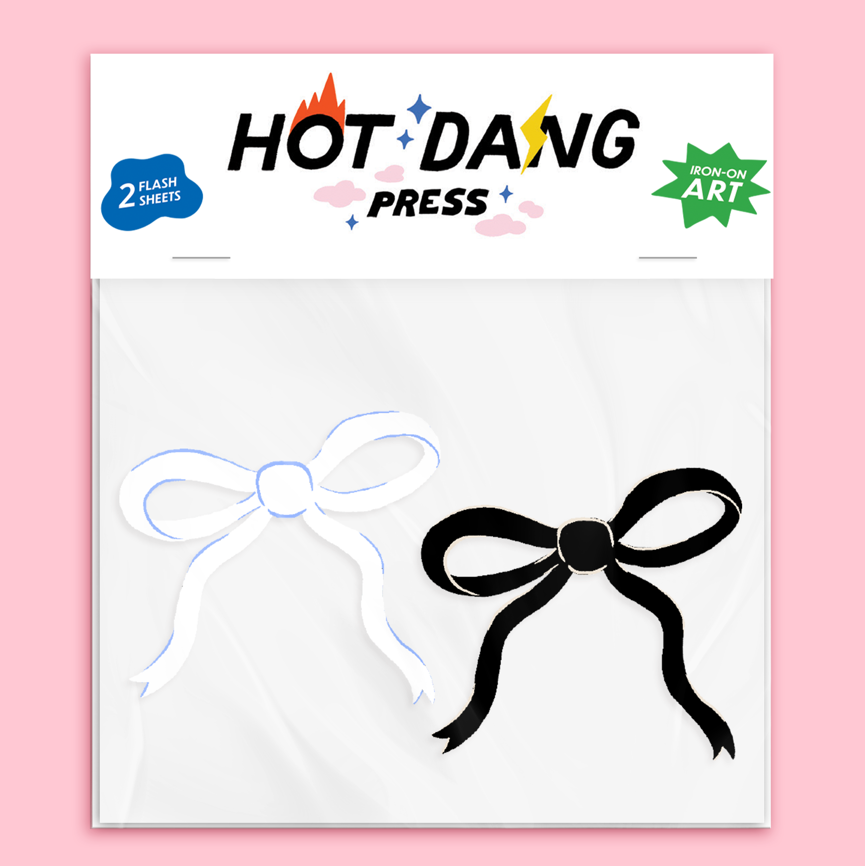Black and White Bow Buddies Iron On