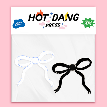 Black and White Bow Buddies Iron On