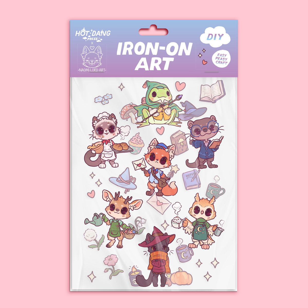 wizard frog, book worm otter, stationery fox, snail mail, baking hobby, gardening deer, witchy cat, barista owl, cozy, kawaii, hygge, anime 