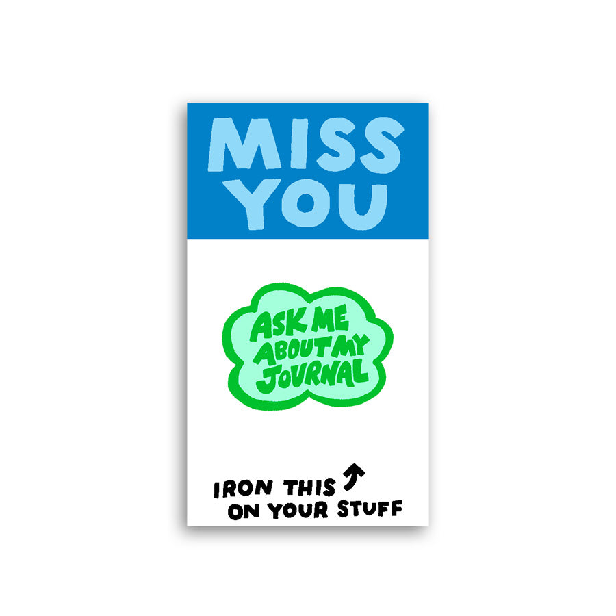 Miss You Journal L'il Something Iron-On Card