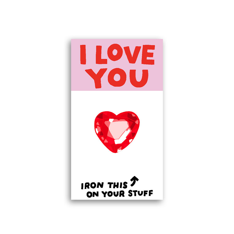 I Love You Gem Heart L'il Something Iron-On Card