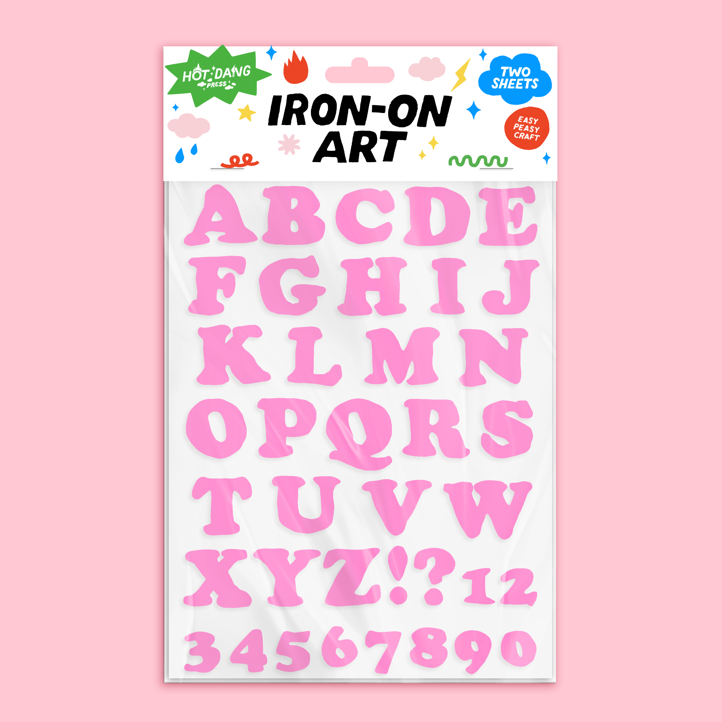 Wonky Alphabet Pink